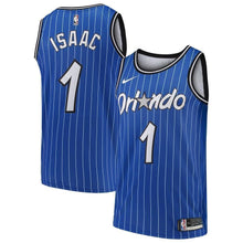 Load image into Gallery viewer, 1-Jonathan Isaac Orlando Magic Hardwood Classics Swingman Jersey – Blue