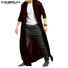 Load image into Gallery viewer, INCERUN 2019 New Men Trench Coat Long Sleeve