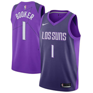 1-Devin Booker Phoenix Suns Swingman Jersey Purple - City Edition