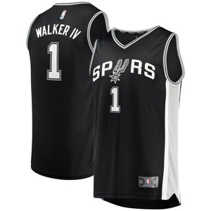 1-Lonnie Walker San Antonio Spurs  Jersey - Icon Edition - Black