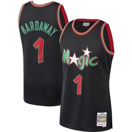 1-Penny Hardaway Orlando Magic Hardwood Classics Christmas Swingan Collection Jersey – Black