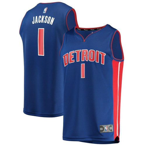 1-Reggie Jackson Detroit Pistons Jersey Royal - Icon Edition