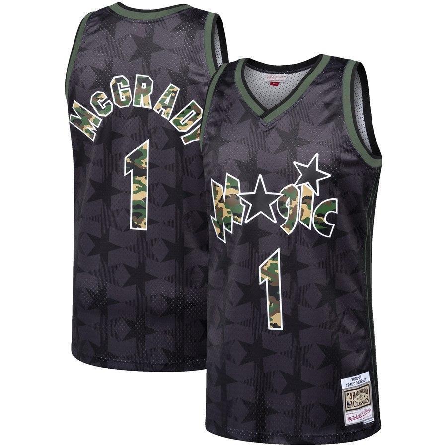 1-Tracy McGrady Orlando Magic  Straight Fire Camo Swingman Jersey – Black