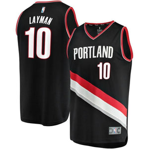 10-Jake Layman Portland Trail Blazers  Jersey Black - Icon Edition