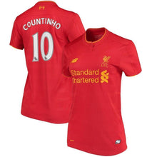 Load image into Gallery viewer, 10-Philippe Coutinho Liverpool New Balance Women&#39;s 2016-17 Home Jersey - Red