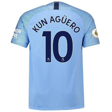 Load image into Gallery viewer, 10-Sergio Aguero Manchester City 2018-19 Home Player Jersey – Blue