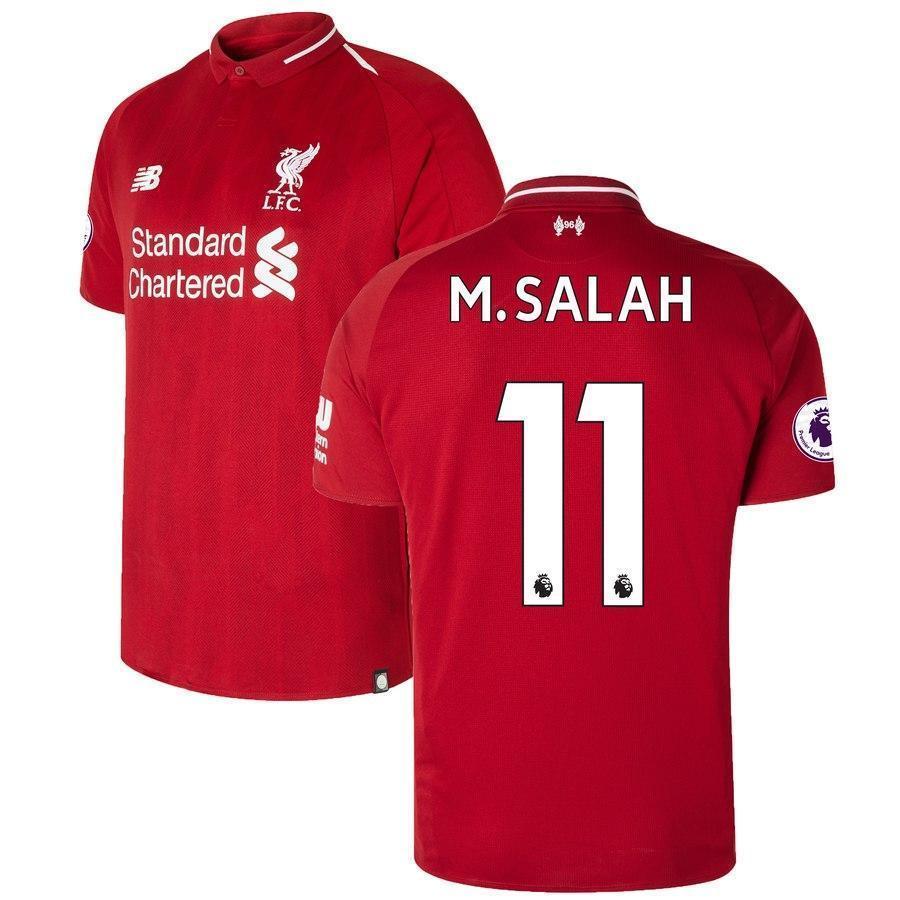 11-Mohamed Salah Liverpool New Balance 2018-19 Home Player Jersey – Red