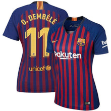 Load image into Gallery viewer, 11-Ousmane Dembélé Barcelona Women&#39;s 2018-19 Home Stadium Player Jersey – Blue