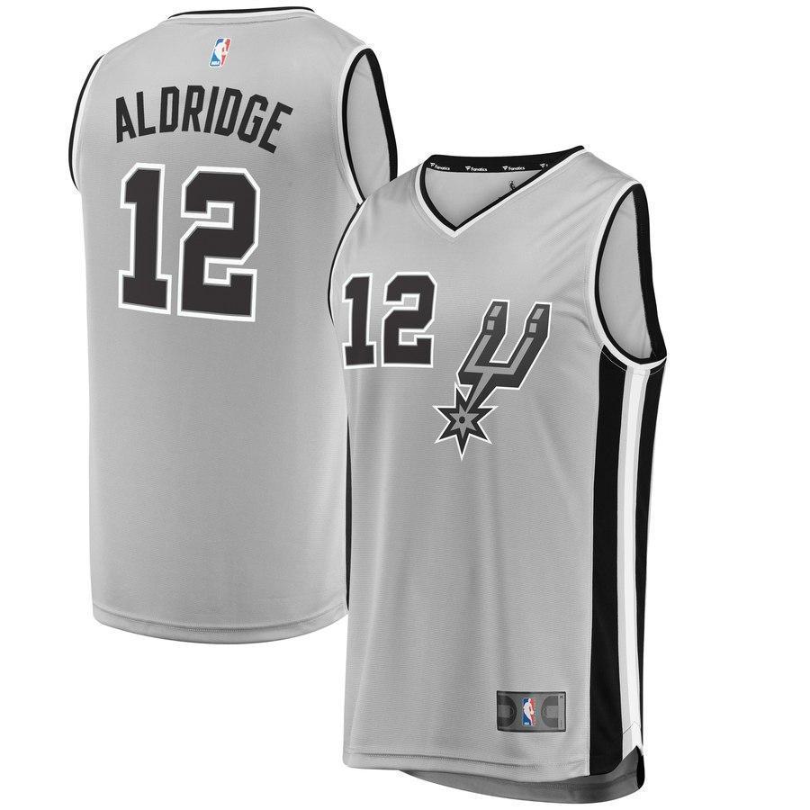12-LaMarcus Aldridge San Antonio Spurs  Jersey - Statement Edition – Gray