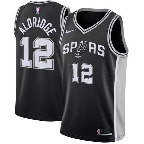 12-LaMarcus Aldridge San Antonio Spurs Swingman Jersey Black - Icon Edition