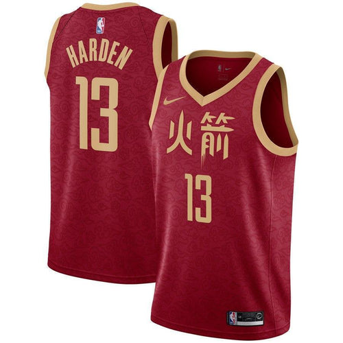 13-James Harden Houston Rockets  Swingman Jersey – City Edition – Red