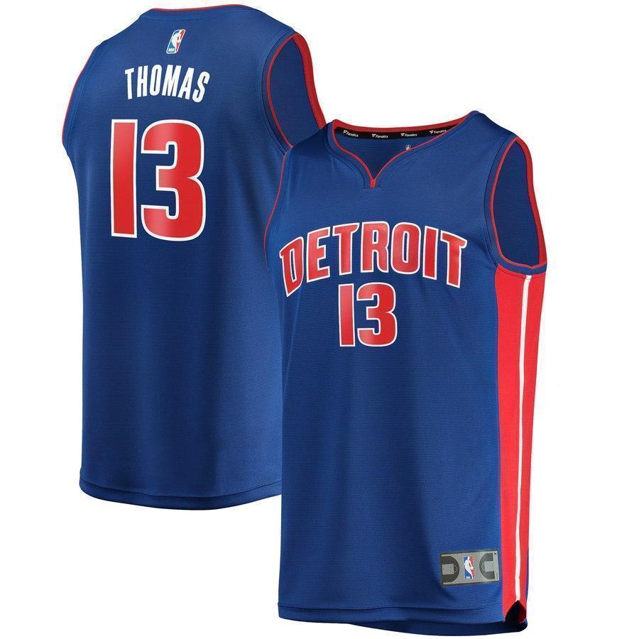 13-Khyri Thomas Detroit Pistons  Jersey - Icon Edition - Blue