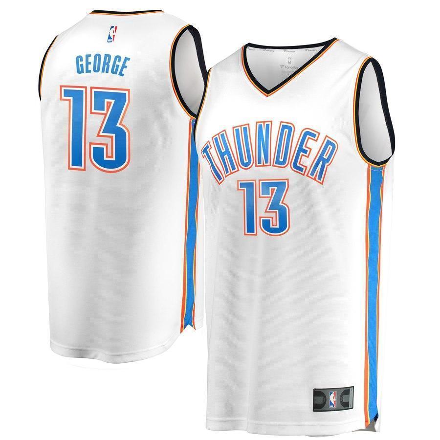 13-Paul George Oklahoma City Thunder  Jersey White - Association Edition