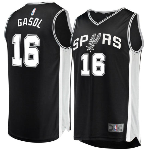 16-Pau Gasol San Antonio Spurs  Jersey Black - Icon Edition