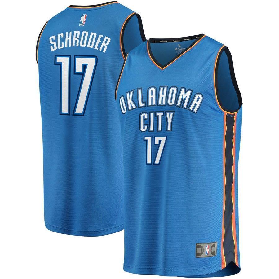 17-Dennis Schroder Oklahoma City Thunder  Jersey - Icon Edition - Blue