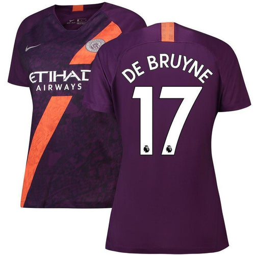 17-Kevin De Bruyne Manchester City Women's 2018-19 Third Stadium Player Jersey – Purple