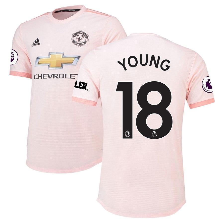 18-Ashley Young Manchester United 2018-19 Away Player Jersey – Coral