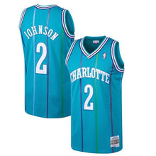 Load image into Gallery viewer, 2-Larry Johnson Charlotte Hornets Hardwood Classics Swingman Jersey - Teal