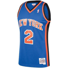 Load image into Gallery viewer, 2-Larry Johnson New York Knicks  1991-92 Hardwood Classics Swingman Jersey – Blue