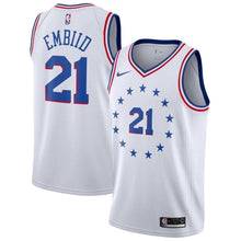 Load image into Gallery viewer, 21-Joel Embiid Philadelphia 76ers 2018-19 Swingman Jersey White – Earned Edition