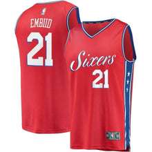 Load image into Gallery viewer, 21-Joel Embiid Philadelphia 76ers Player Jersey - Statement Edition - Red