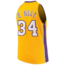 Load image into Gallery viewer, 34- Shaquille O'Neal Los Angeles Lakers 1996-97 Throwback Authentic Home Jersey - Gold