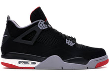 Load image into Gallery viewer, Air Jordan 4 Bred Retro Fire Red On Feet