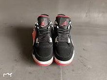 Load image into Gallery viewer, Air Jordan 4 Bred Retro Fire Red On Feet