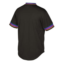 Load image into Gallery viewer, Arizona Diamondbacks Mitchell &amp; Ness Big &amp; Tall Cooperstown Collection Mesh Wordmark V-Neck Jersey – Black