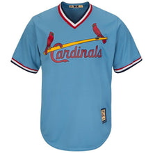 Load image into Gallery viewer, Ozzie Smith St. Louis Cardinals Majestic Big &amp; Tall Cooperstown Cool Base Player Jersey - Light Blue